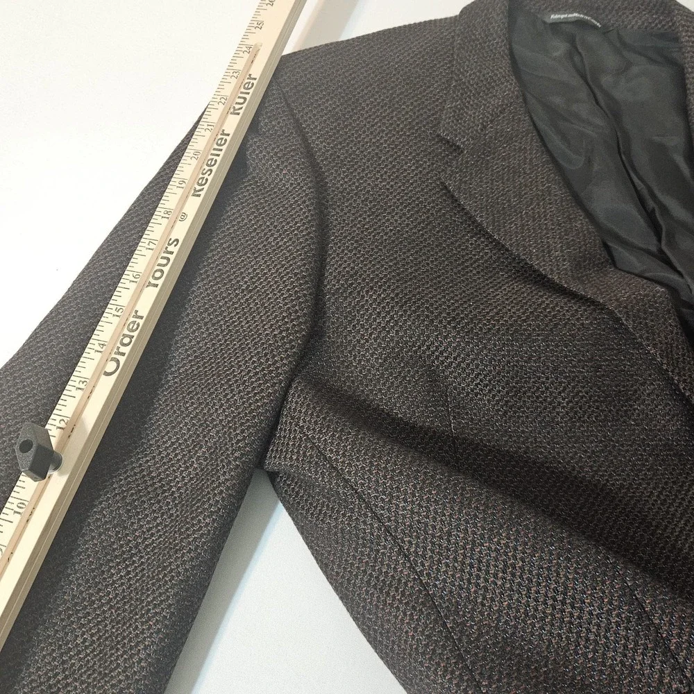 Coppley Zegna Blazer Sportcoat 46 Wool & Cashmere ITALY‎ Jacket Black & Copper